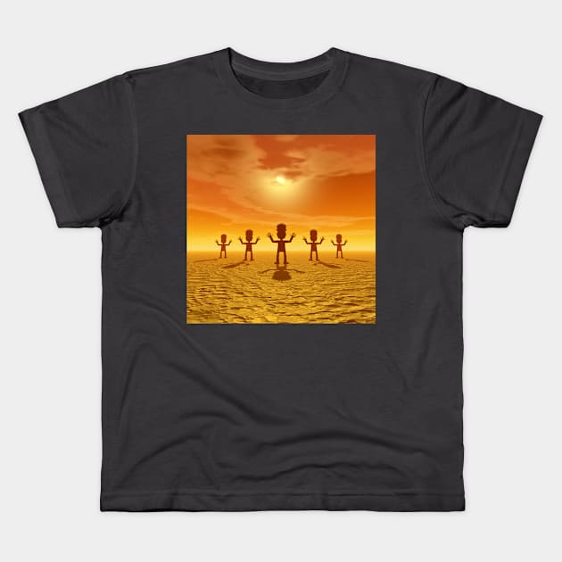 Zombies of the Desert Kids T-Shirt by perkinsdesigns